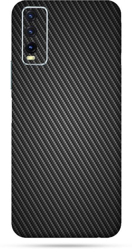 OggyBaba Vivo Y20G, Phone Back side Protector and Camera Protector Mobile Skin  (Ultra Super Black Carbon Fiber Skin Matte Finish)