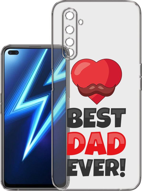 HANIRY Back Cover for Realme 6 Pro / RMX2061 mobile cover | BEST DAD EVER TEXT | Design | PNG_88  (Multicolor, Flexible, Silicon, Pack of: 1)