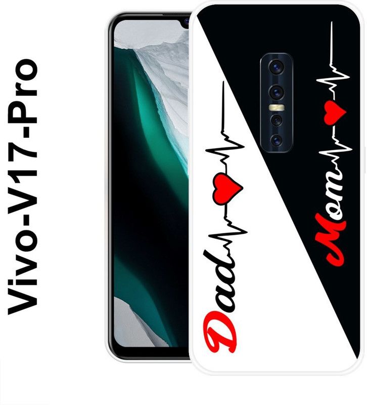 REALKING Back Cover for Vivo V17 Pro  (Black, White, Silicon)