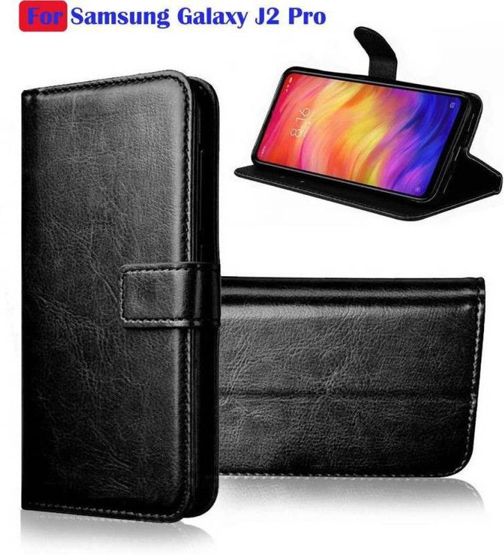 Finely Flip Cover for Samsung Galaxy J2 Pro  (Black, Pack of: 1)