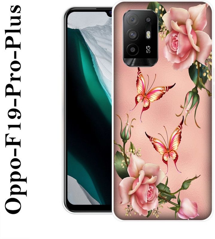 INDIALAND Back Cover for Oppo F19 Pro Plus  (Pink, Green, Silicon)