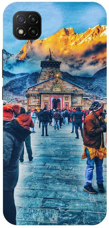 UMPRINT Back Cover for Poco C3/MZB07RJIN Bholenath Kedarnath Temple Printed Back Cover  (Multicolor, Hard Case, Pack of: 1)
