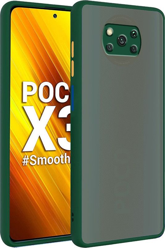Casotec Back Cover for Mi Poco X3, Mi Poco X3 Pro Matte Finish Smoke Cover  (Green, Camera Bump Protector, Pack of: 1)
