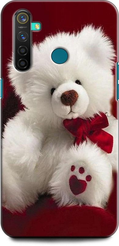 INDICRAFT Back Cover for Realme 5, RMX1911 CUTE TEDDY, TEDDY BEAR, LOVE, HEART, RED  (Multicolor, Shock Proof, Pack of: 1)