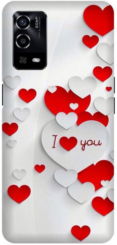 UMPRINT Back Cover for Oppo A55/CPH2325, Red heat, love Printed Back Cover  (Multicolor, Hard Case, Pack of: 1)
