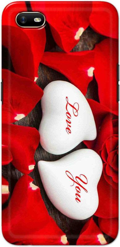 NDCOM Back Cover for OPPO A1K Love You Red Rose Printed  (Multicolor, Hard Case, Pack of: 1)
