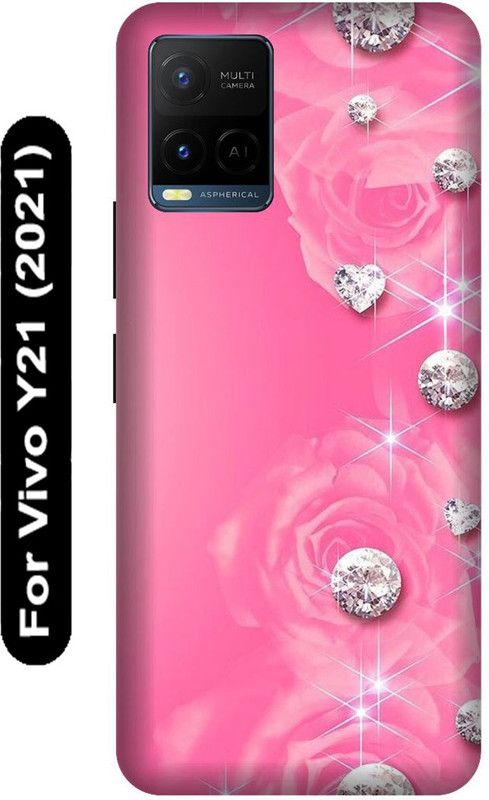 SSMORYA Back Cover for Vivo Y21 2021, Vivo V2111, Pink Diamond Printed  (Multicolor, Hard Case, Pack of: 1)