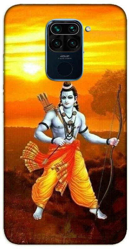 iprinto Back Cover for Mi Redmi Note 9 Lord rama Back Cover  (Yellow, Hard Case, Pack of: 1)