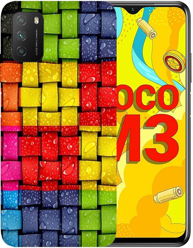 METOO Back Cover for POCO M3, Color Box, Amazing Printed back cover, Print, 633  (Multicolor, Dual Protection, Silicon, Pack of: 1)