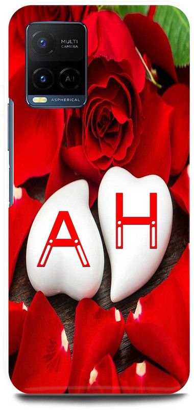 JUGGA Back Cover for Vivo Y33T, V2146, A LOVES H NAME,A NAME, H LETTER, ALPHABET,A LOVE H NAME  (Red, Hard Case, Pack of: 1)