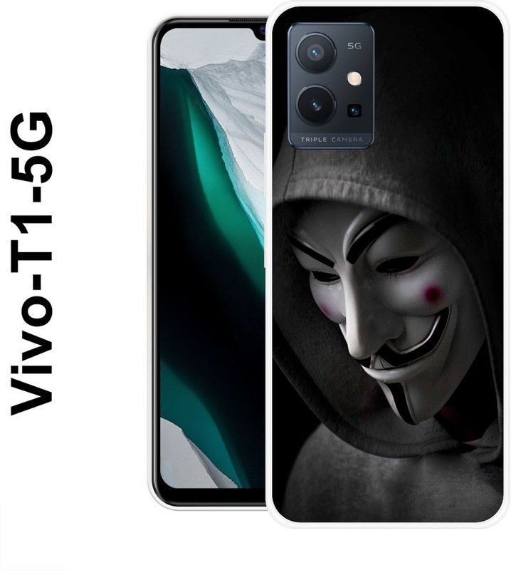 SHIVKUDI Back Cover for Vivo T1 5G  (Black, Grey, Grip Case, Silicon)