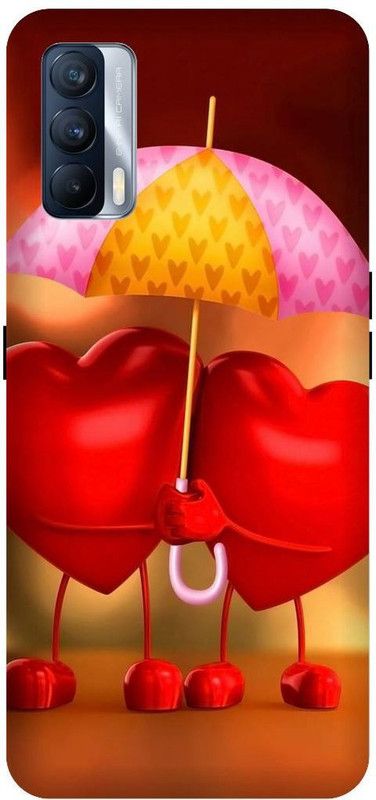 SSMORYA Back Cover for Realme X7, Pink Heart Love Print Back Cover  (Multicolor, Hard Case, Pack of: 1)