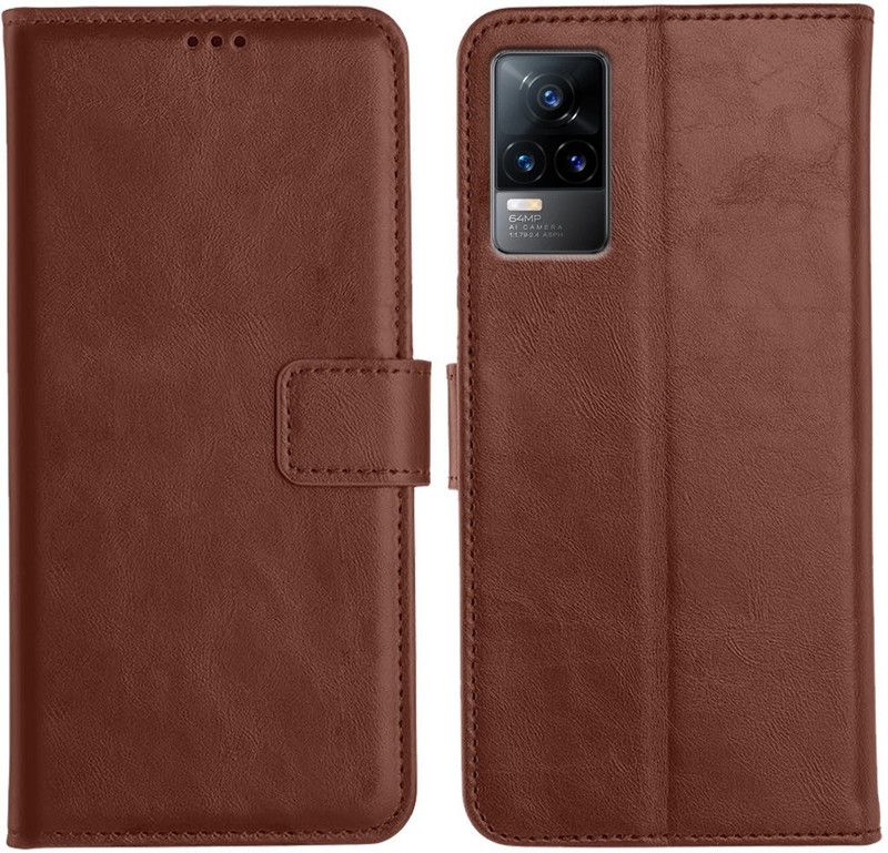 Profov Flip Cover for Vivo Y73 5G  (Brown, Dual Protection, Pack of: 1)
