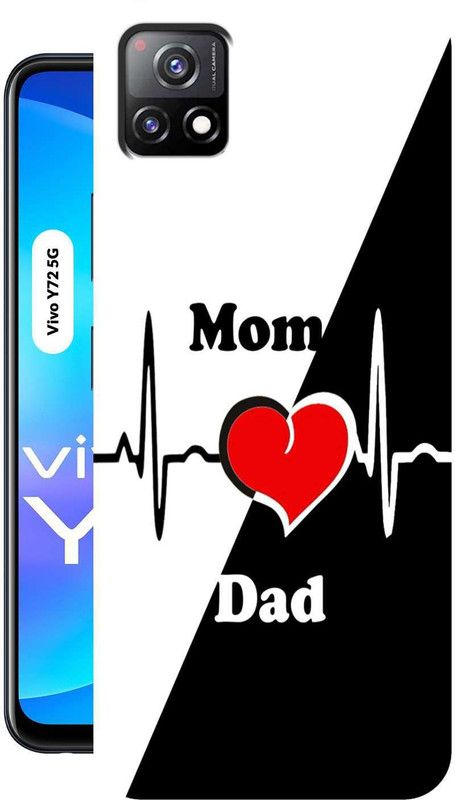 Dekhbuy Back Cover for Vivo Y72 5G  (Black, White, Dual Protection, Silicon, Pack of: 1)