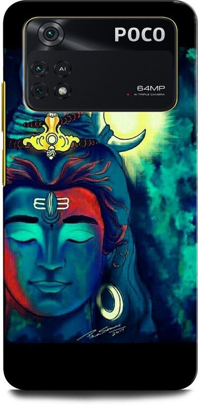 ORBIQE Back Cover for POCO M4 Pro SHIVJI, LORD SHIVA, MAHADEV, BHOLENATH, TRISHUL  (Multicolor, Hard Case, Pack of: 1)