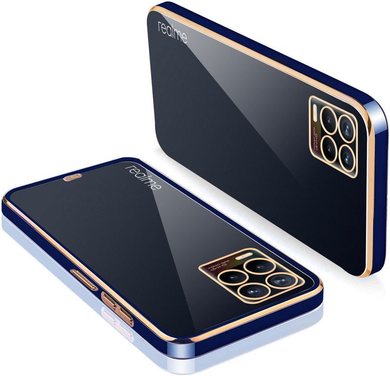 HSRPRO Back Cover for REALME 8 4G  (Blue, Shock Proof, Silicon, Pack of: 1)