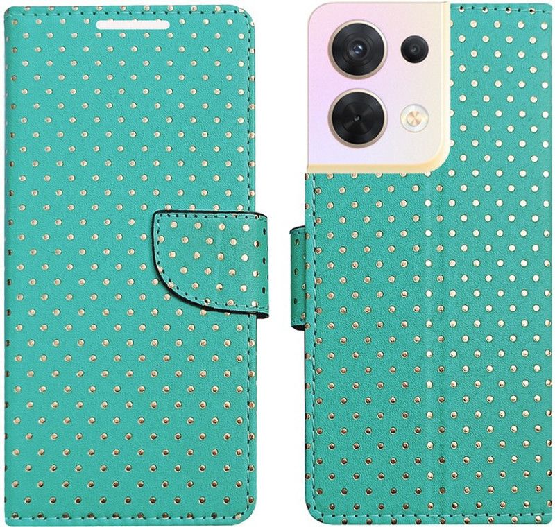 AD Enterprises Flip Cover for Oppo Reno8 5G  (Green, Magnetic Case, Pack of: 1)