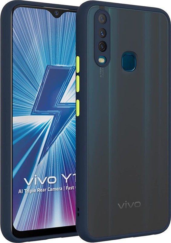 MOBIRUSH Back Cover for Vivo Y15  (Blue, Camera Bump Protector, Pack of: 1)