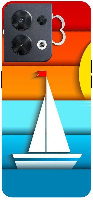 Wall Art Back Cover for OPPO RENO 8 (5G) Boat, Beach, Lombardl, Pilot Boats Printed  (Multicolor, Dual Protection, Pack of: 1)