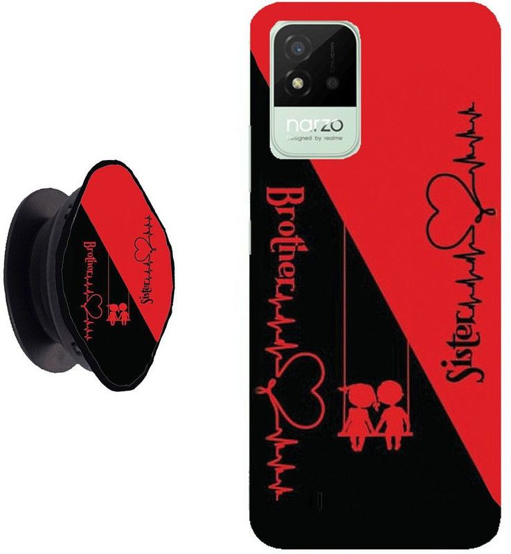 My Swag Back Cover for Realme Narzo 50i  (Red, Black, Cases with Holder, Pack of: 2)