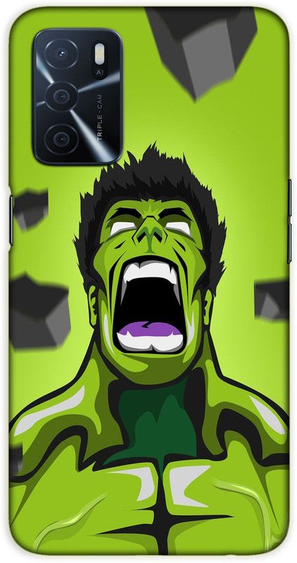 iprinto Back Cover for Oppo A53s 5G, Oppo A16 hulk Back Cover  (Green, Hard Case, Pack of: 1)