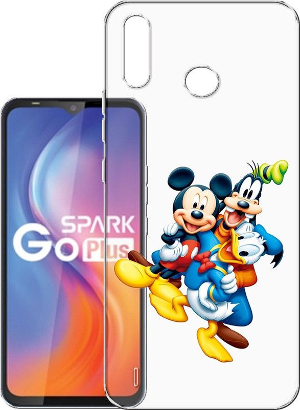 HANIRY Back Cover for Tecno Spark GO Plus / Tecno BB4K back cover / MICKY ,TUFFY,DONALD DUCK / Design / PNG_15  (Multicolor, Flexible, Silicon, Pack of: 1)