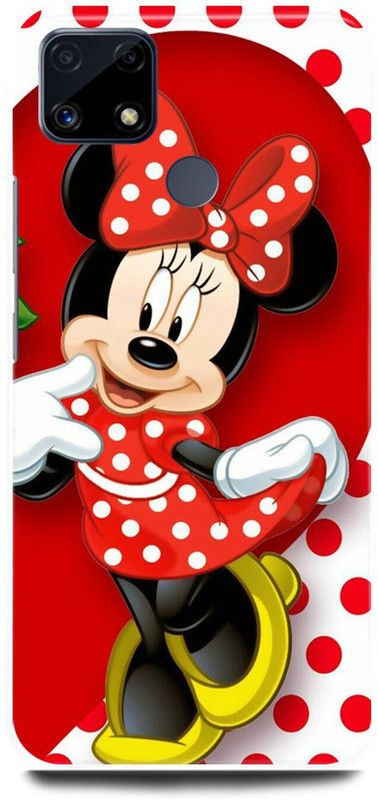 FRONK Back Cover for Realme C25s, RMX3197, MICKEY, MOUSE, MINNIE, MOUSE, DOLL  (Red, Hard Case, Pack of: 1)