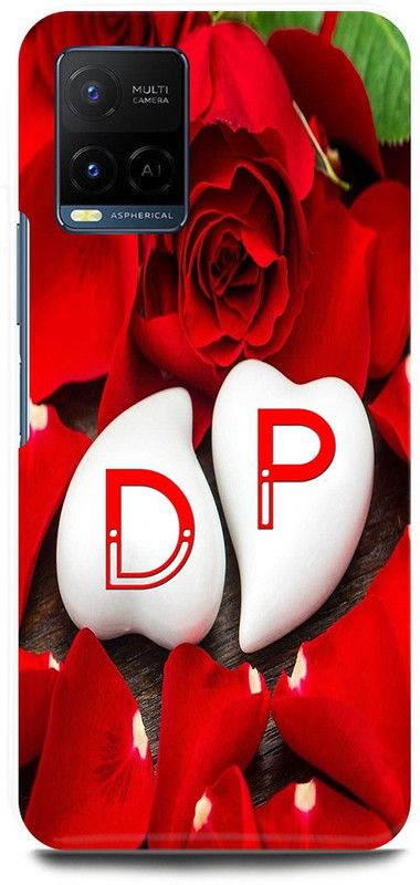 JUGGA Back Cover for Vivo Y33T, V2146, D LOVES P NAME,D NAME, P LETTER, ALPHABET,D LOVE P NAME  (Red, Hard Case, Pack of: 1)