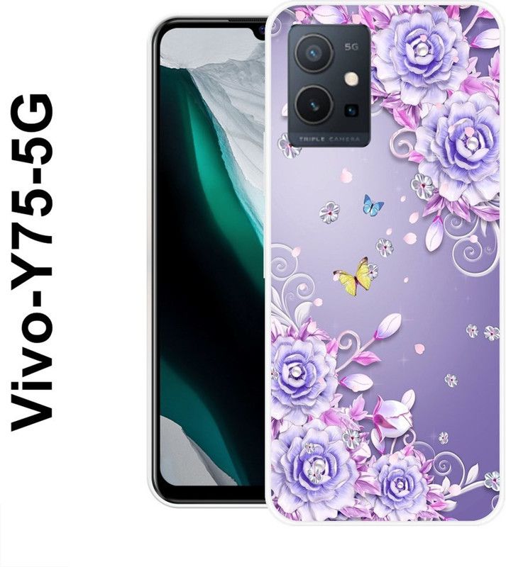 REALKING Back Cover for Vivo T1 5G, Vivo Y75 5G, Vivo Y55 5G, iQOO Z6 5G  (Purple, Silicon)