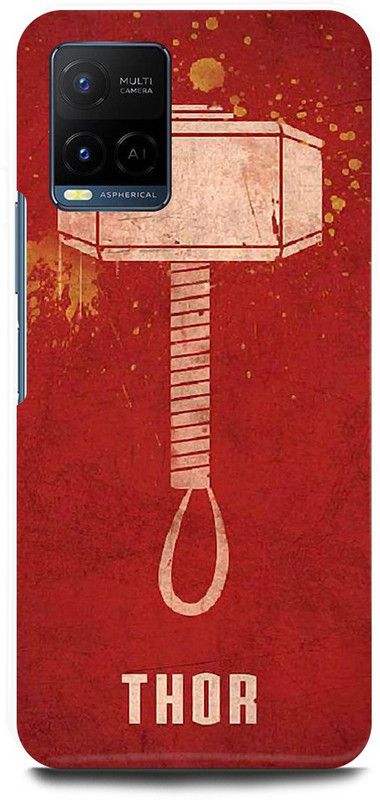 JUGGA Back Cover for Vivo Y33T, V2146, THOR, AVENGER, HAMMER, AVENGERS  (Red, Hard Case)