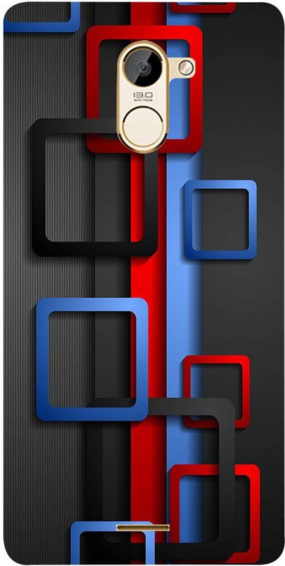METOO Back Cover for Infinix Hot 4 Pro, RED BLACK SKY BLUE SQAURE, Design back cover Print : 504  (Multicolor, Dual Protection, Silicon, Pack of: 1)