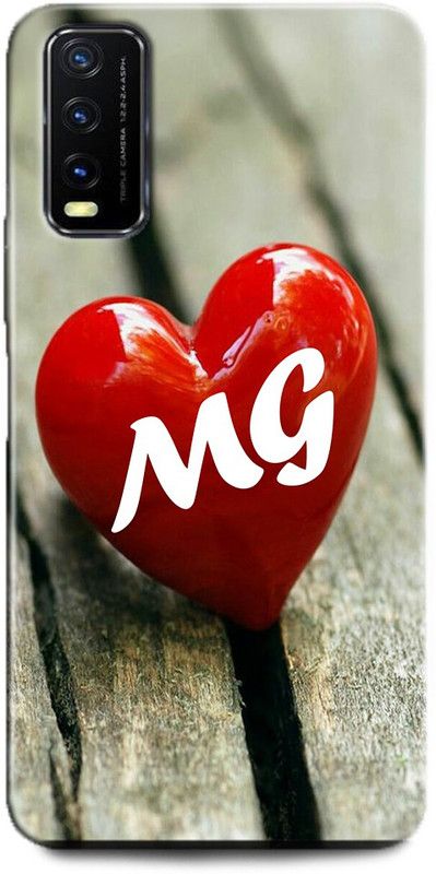 INDICRAFT Back Cover for Vivo Y12G, V2068 M G, G LOVES M, NAME, LETTER, ALPHABET, MG LOVE, HART, BLUE  (Multicolor, Dual Protection, Pack of: 1)