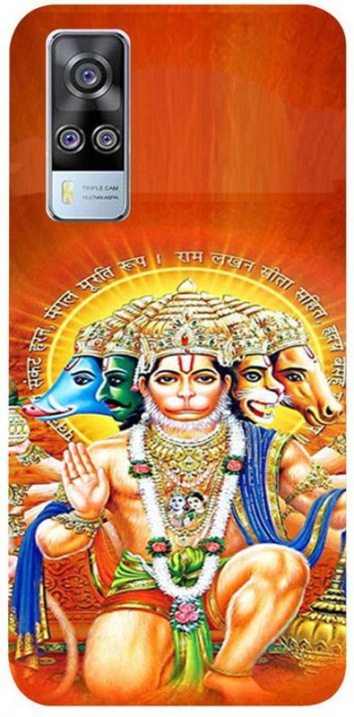 Golden Mask Back Cover for Vivo Y51A Panch Mukhi Hanuman  (Multicolor, Waterproof, Silicon)