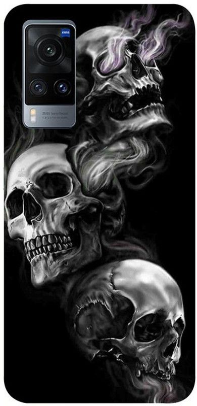 Golden mask Back Cover for Vivo X60  (Black, Silicon)