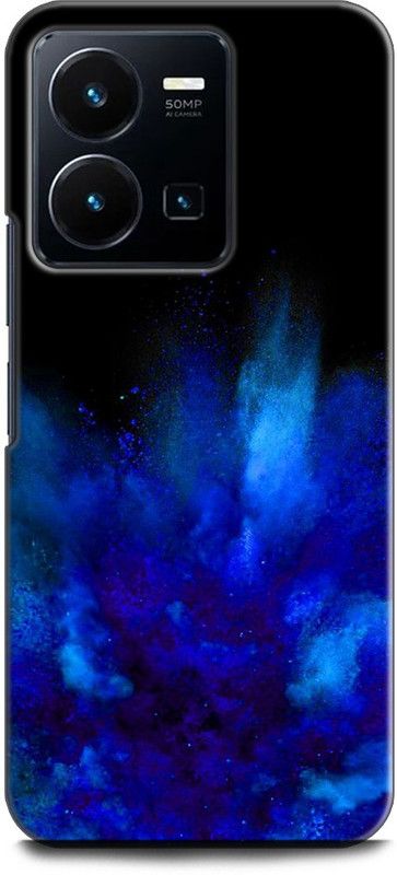 WallCraft Back Cover for Vivo Y35, V2205 BLUE, BLACK, BLUE COLOR, POWDER, ABSTRACT ART  (Multicolor, Dual Protection, Pack of: 1)