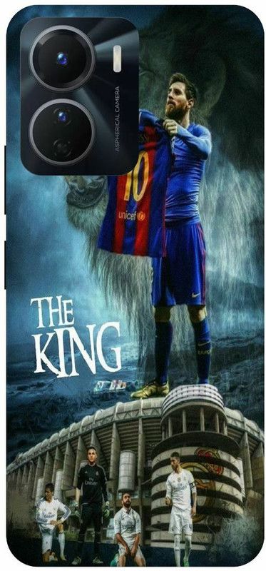 COVERJET Back Cover for VIVO Y16-LIONEL- MESSI- THE- KING- OF- FOOTBALL  (Blue, Hard Case, Pack of: 1)