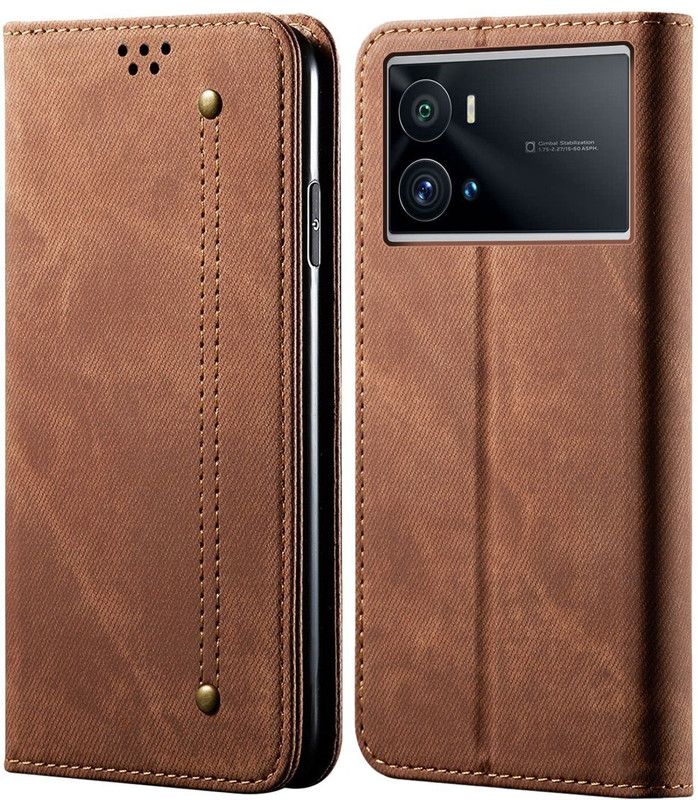 Pure Color Flip Cover for IQOO 9 PRO  (Brown, Magnetic Case, Pack of: 1)