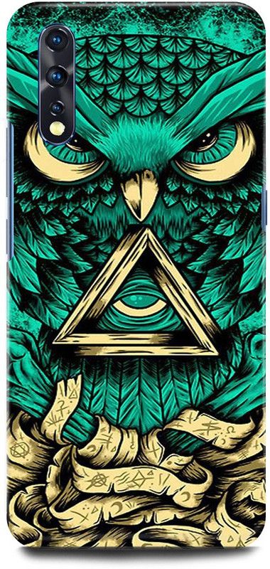 JUGGA Back Cover for Vivo S1, 1907, OWL, NIGHT, WATCH, ABEJ, BEOGRAD, TRIPPY  (Green, Hard Case, Pack of: 1)