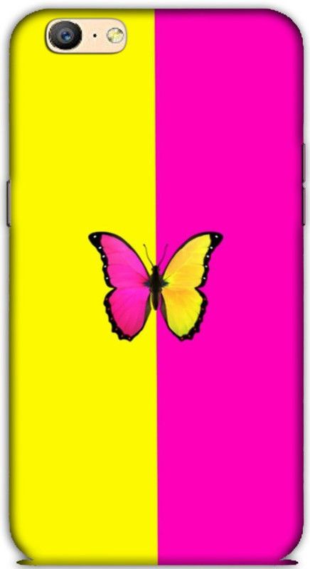 CROKIAN Back Cover for Oppo A57 Butterfly Back Cover  (Pink, Hard Case, Pack of: 1)