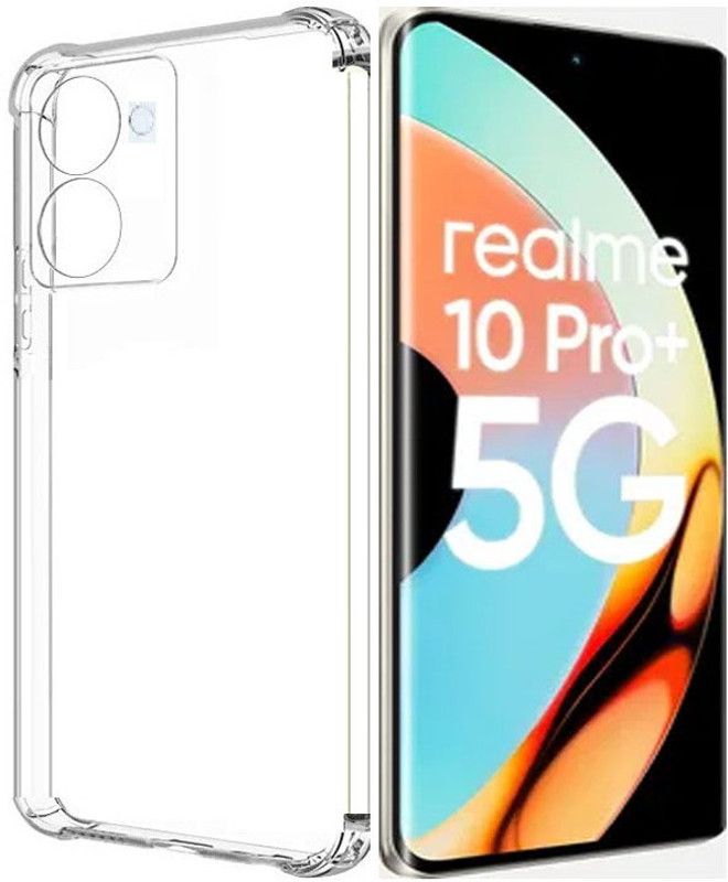 S-Softline Back Cover for Realme 10 Pro 5G, Bubble Proof Bumper case  (Transparent, Pack of: 1)