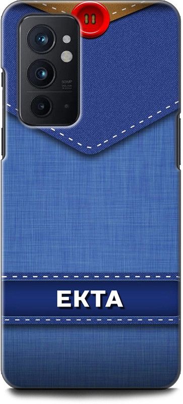 WallCraft Back Cover for OnePlus 9RT 5G EKTA NAME, E LETTER, BLUE, JEANS, ALPHABET, DESIGN  (Multicolor, Dual Protection, Pack of: 1)