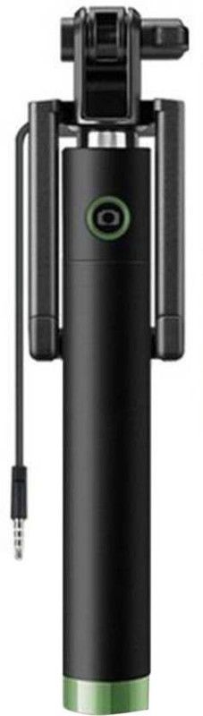 DAKRON Selfie-Stick-003 Cable Selfie Stick  (Black, Silver)