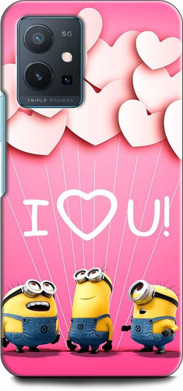 Wall Art Back Cover for Vivo Y75 (5G) MINIONS, CUTE, FUNNY, CARTOON, MINIONS CUTE, CUTE  (Multicolor, Dual Protection, Pack of: 1)