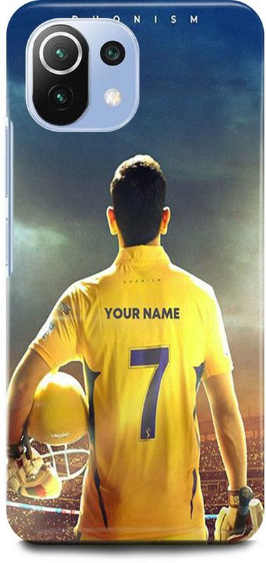 JUGGA Back Cover for Mi 11 Lite, MAHENDRA, SINGH, DHONI, MS, DHONI, CSK, PLAYER  (Yellow, Hard Case)