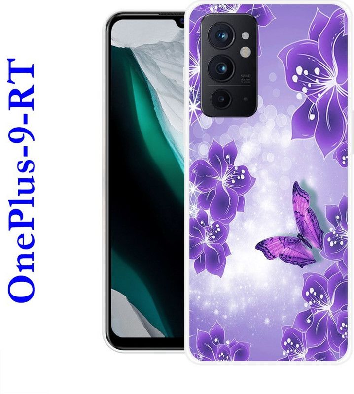 CellWorld Back Cover for Oneplus 9RT  (Purple, White, Grip Case, Silicon)