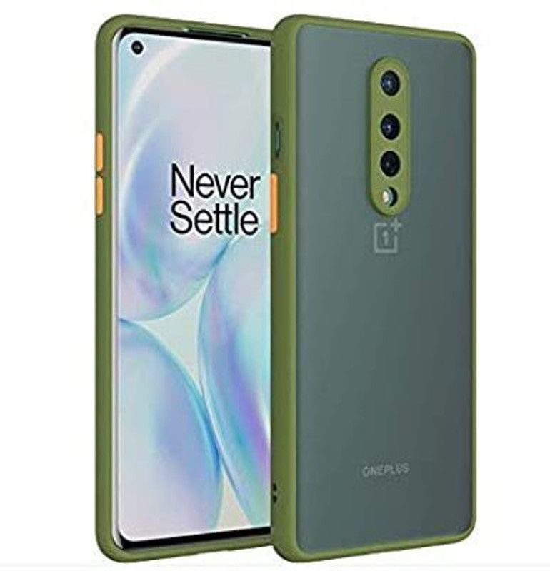 YOCOLOURS Back Cover for One Plus 8  (Green, Pack of: 1)