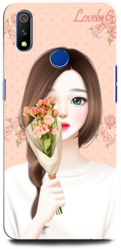 GRAFIQE Back Cover for Realme 3 Pro RMX1851 MODERN, GIRL, FLOWER, NATURE, CUTE, LOVELY  (Multicolor, Shock Proof, Pack of: 1)