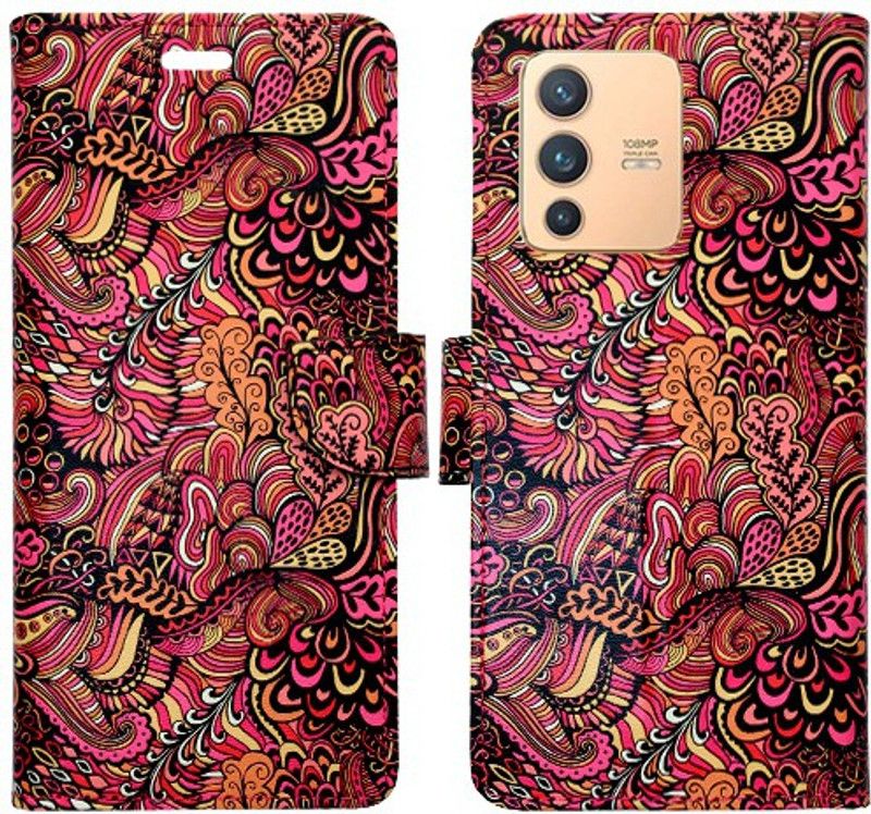 Realgo Flip Cover for Vivo V23 5G  (Red, Pack of: 1)