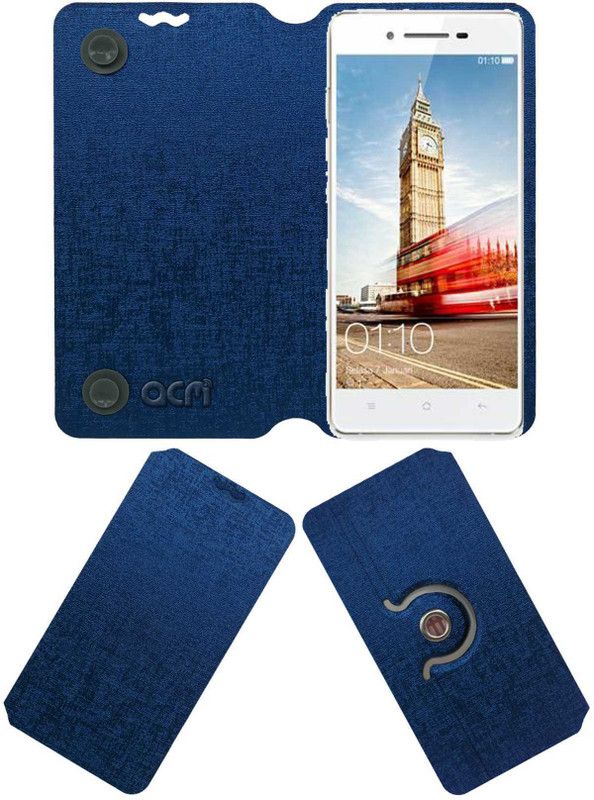 ACM Flip Cover for Oppo R1  (Blue, Cases with Holder, Pack of: 1)