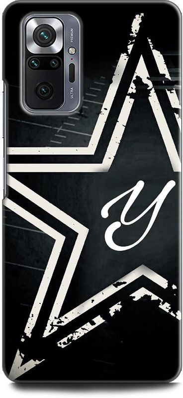 INDICRAFT Back Cover for REDMI Note 10 Pro Y, Y LETTER, STAR, BLACK, ALPHABET  (Multicolor, Dual Protection, Pack of: 1)